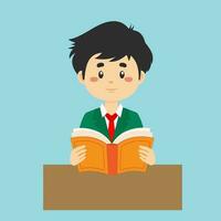 Student Read a Book vector