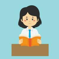 Student Read a Book vector