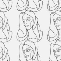 mujer resumen silueta vector manojo. maravilloso dibujado a mano minimalista resumen diseños de caras, manos, y formas