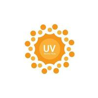 uv proteccion logo solar crema luz de sol bloqueador solar vector