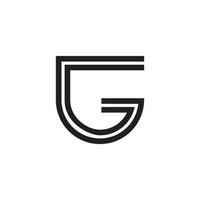 g logo modern letter tehnology label vector electric