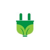 verde energía logo eco tecnología eléctrico naturaleza poder vector símbolo