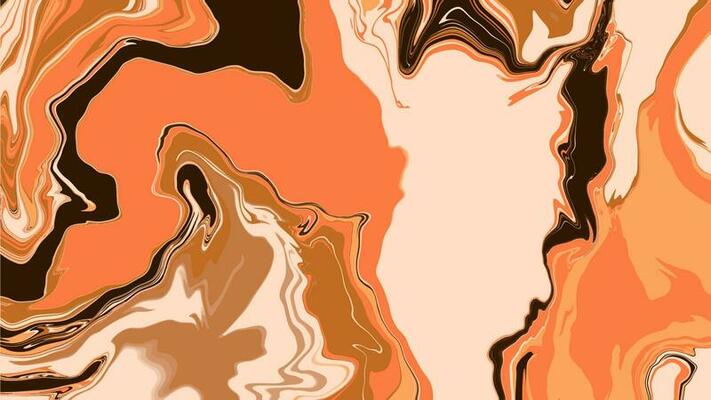 Background with marble texture. Abstract painting mix stains. Coral and beige liquid paint that flows.