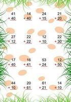 matemáticas adición dos dígito sin reagrupación vector