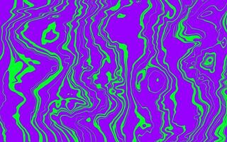 Psychedelic marble texture in vibrant neon colors. Trippy distorted background in 70-80s vaporwave style. Vector abstract geometric design with swirling paint. Line swirl and twirl. Groovy backdrop