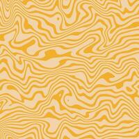 Abstract retro groovy background. Wavy swirl vector pattern. Vintage psychedelic social media post template. Trippy cover design, square poster in 60s-70s style. Pastel yellow liquid hippie texture