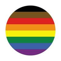 Philadelphia Pride Flag. Traditional gay pride flag with black and brown stripes vector