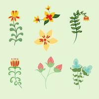 vector design, small flowers collection illustration