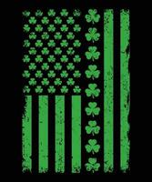 Irish American shamrock flag st patricks paddy patty day shirt print template USA flag vector illustrator