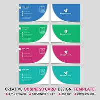 Corporate Business Card Template Design With 4 Color Variations Vol-01 vector