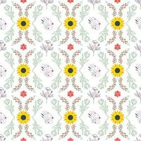 Vector Seamless Floral Pattern Illustration Design EPS Vol-10, Textile Floral Pattern Background, Repeated Pattern, Elegant abstract Patterns, Pattern For Decoration