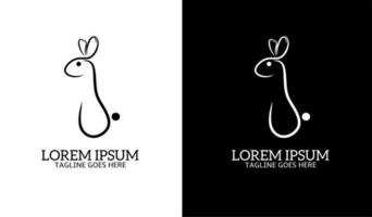 graphic vector illustration of rabbit monoline logo template simple design