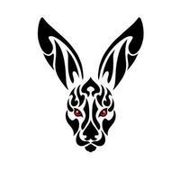Illustration vector graphic of tribal art abstrack face rabbit for tatto and other