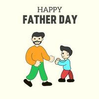 illustration vector graphic of flat design cartoon father and son for father's day greeting