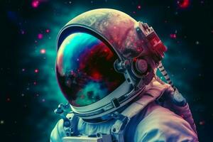 Astronaut helmet space. Generate Ai photo