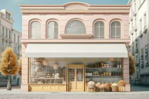 Bakery shop building. Generate Ai photo