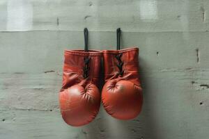 boxeo lucha guantes camino. generar ai foto