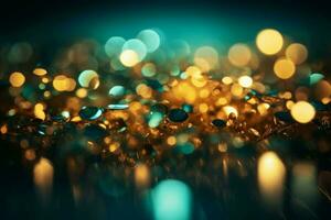 Golden shiny abstract background. Generate Ai photo