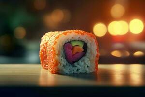 Heart shaped sushi. Generate Ai photo