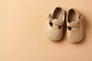 Baby shoes summer. Generate Ai photo