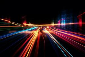 Abstract lines glowing colorful. Generate Ai photo