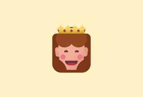 Queen Face Flat Character Design Vector