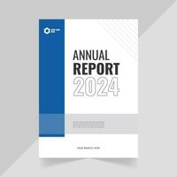 Modern Annual Report Cover Page Design Templates with Blue Color vector