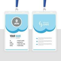 Modern Office Id Card Design Template with Blue and Black Color vector