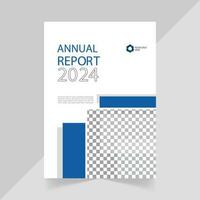 Modern Annual Report Cover Page Design Templates with Blue Color vector