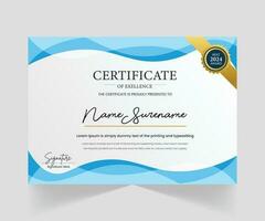 Modern Certificate Template Design with Stylish Shape vector