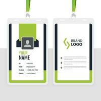 Modern Office Id Card Design Template with Green Color vector