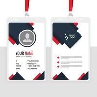 Modern Office Id Card Design Template with red and black color vector