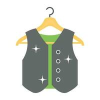 Fabric hanged over a hanger showcasing hanging towel icon vector