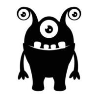 zombie monster and big screaming mouth, argus panoptes flat icon vector