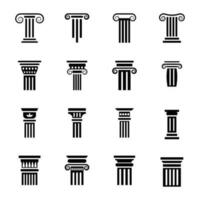 Pillar drawings icons vector