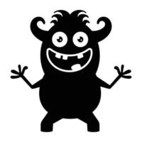 zombie monster and big screaming mouth, argus panoptes flat icon vector