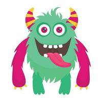 zombie monster and big screaming mouth, argus panoptes flat icon vector