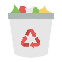 Steel container with detachable lid showcasing bin icon vector