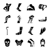 Orthopedic and Joints Solid Icons Set vector