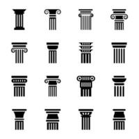 Pillar drawings icons vector