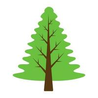 Tree with single leaf structure as one leaf on one stem, this is apple tree icon vector