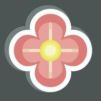 Sticker Poppy. related to Flowers symbol. simple design editable. simple illustration vector