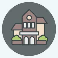 Icon Bishop Museum. related to Hawaii symbol. color mate style. simple design editable. vector