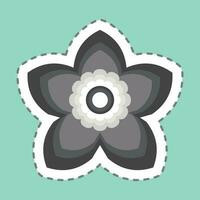 Sticker line cut Gardenia. related to Flowers symbol. simple design editable. simple illustration vector