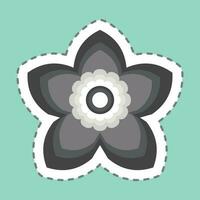 Sticker line cut Gardenia. related to Flowers symbol. simple design editable. simple illustration vector