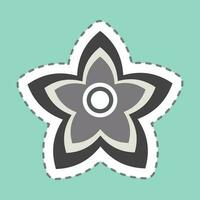 Sticker line cut Bollon. related to Flowers symbol. simple design editable. simple illustration vector