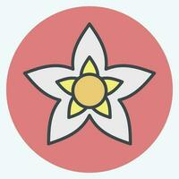 Icon Jasmine. related to Flowers symbol. color mate style. simple design editable. simple illustration vector