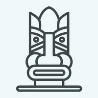 Icon Hawaiian Statue. related to Hawaii symbol. line style. simple design editable. vector