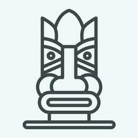 Icon Hawaiian Statue. related to Hawaii symbol. line style. simple design editable. vector