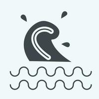 Icon Wave. related to Hawaii symbol. glyph style. simple design editable. vector